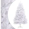Image de vidaXL Sapin de Noël Artificiel à charnières avec Support Blanc 180 cm