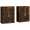 Image de vidaXL Armoires murales 2 pcs chêne fumé Bois d'ingénierie, Armoire, Armoire Suspendue, Armoire latérale, Armoire de Rangement