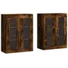 Image de vidaXL Armoires murales 2 pcs chêne fumé Bois d'ingénierie, Armoire, Armoire Suspendue, Armoire latérale, Armoire de Rangement