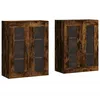Image de vidaXL Armoires murales 2 pcs chêne fumé Bois d'ingénierie, Armoire, Armoire Suspendue, Armoire latérale, Armoire de Rangement