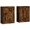 Image de vidaXL Armoires murales 2 pcs chêne fumé Bois d'ingénierie, Armoire, Armoire Suspendue, Armoire latérale, Armoire de Rangement