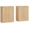 Image de vidaXL Armoires murales 2 pcs chêne Sonoma Bois d'ingénierie, Armoire, Armoire Suspendue, Armoire latérale, Armoire de Rangement
