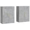 Image de vidaXL Armoires murales 2 pcs Gris béton Bois d'ingénierie