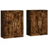 Image de vidaXL Armoires murales 2 pcs chêne fumé Bois d'ingénierie, Armoire, Armoire Suspendue, Armoire latérale, Armoire de Rangement