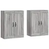 Image de vidaXL Armoires murales 2 pcs Sonoma Gris Bois d'ingénierie, Armoire, Armoire Suspendue, Armoire latérale, Armoire de Rangement
