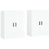 Image de vidaXL Armoires murales 2 pcs Blanc Bois d'ingénierie, Armoire, Armoire Suspendue, Armoire latérale, Armoire de Rangement, Armoire Murale Suspendue
