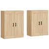 Image de vidaXL Armoires murales 2 pcs chêne Sonoma Bois d'ingénierie, Armoire, Armoire Suspendue, Armoire latérale, Armoire de Rangement