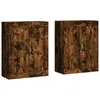 Image de vidaXL Armoires murales 2 pcs chêne fumé Bois d'ingénierie, Armoire, Armoire Suspendue, Armoire latérale, Armoire de Rangement