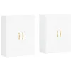 Image de vidaXL Armoires Murales 2 pcs, Placards Suspendus, Meubles de Rangement Flottants, Organisateurs de Salon, Moderne, Blanc Bois d'Ingénierie