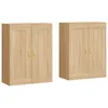 Image de vidaXL Armoires Murales 2 pcs, Placards Suspendus, Meubles de Rangement Flottants, Organisateurs de Salon, Moderne, Chêne Sonoma Bois d'Ingénierie