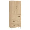 Image de vidaXL Buffet Haut, Armoire avec Portes et Pieds, Meuble de Rangement, Organisateur de Salon Salle de Séjour, Moderne, Chêne Sonoma Bois d'Ingénierie