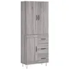 Image de vidaXL Buffet Haut, Armoire avec Portes et Pieds, Meuble de Rangement, Organisateur de Salon Salle de Séjour, Moderne, Sonoma Gris Bois d'Ingénierie