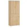 Image de vidaXL Buffet Haut, Armoire de Rangement avec Pieds, Meuble de Rangement, Organisateur Salon Salle de Séjour, Moderne, Chêne Sonoma Bois d'Ingénierie