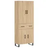 Image de vidaXL Buffet Haut, Armoire de Rangement avec Pieds, Meuble de Rangement, Organisateur Salon Salle de Séjour, Moderne, Chêne Sonoma Bois d'Ingénierie
