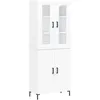 Image de Buffet haut Blanc 69,5x34x180 cm Bois d ingénierie
