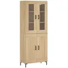 Image de vidaXL Buffet Haut, Armoire de Rangement avec Pieds, Meuble de Rangement, Organisateur Salon Salle de Séjour, Moderne, Chêne Sonoma Bois d'Ingénierie