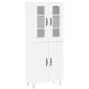 Image de vidaXL Buffet Haut, Armoire avec Pieds, Meuble de Rangement, Organisateur de Salon Salle de Séjour Intérieur, Blanc Bois d'Ingénierie