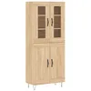 Image de vidaXL Buffet Haut, Armoire avec Pieds, Meuble de Rangement, Organisateur de Salon Salle de Séjour Intérieur, Chêne Sonoma Bois d'Ingénierie