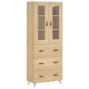 Image de vidaXL Buffet Haut, Armoire de Rangement avec Pieds, Meuble de Rangement, Organisateur Salon Salle de Séjour, Moderne, Chêne Sonoma Bois d'Ingénierie