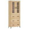 Image de vidaXL Buffet Haut, Armoire de Rangement avec Pieds, Meuble de Rangement, Organisateur Salon Salle de Séjour, Moderne, Chêne Sonoma Bois d'Ingénierie