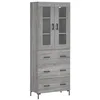 Image de vidaXL Buffet Haut, Armoire de Rangement avec Pieds, Meuble de Rangement, Organisateur Salon Salle de Séjour, Moderne, Sonoma Gris Bois d'Ingénierie