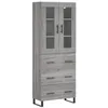 Image de vidaXL Buffet Haut, Armoire de Rangement avec Pieds, Meuble de Rangement, Organisateur Salon Salle de Séjour, Moderne, Sonoma Gris Bois d'Ingénierie
