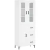Image de vidaXL Buffet Haut, Armoire de Rangement avec Pieds, Meuble de Rangement, Organisateur Salon Salle de Séjour, Moderne, Blanc Bois d'Ingénierie