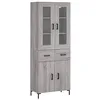 Image de vidaXL Buffet Haut, Armoire de Rangement avec Pieds, Meuble de Rangement, Organisateur Salon Salle de Séjour, Moderne, Sonoma Gris Bois d'Ingénierie