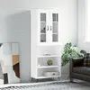 Image de vidaXL Buffet haut Blanc 69,5x34x180 cm Bois d'ingénierie