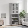 Image de vidaXL Buffet haut Sonoma gris 69,5x34x180 cm Bois d'ingénierie