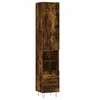 Image de vidaXL Buffet Haut, Armoire avec Portes et Pieds, Meuble de Rangement, Organisateur de Salon Salle de Séjour, Moderne, Chêne Fumé Bois d'Ingénierie