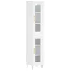 Image de vidaXL Buffet Haut, Armoire de Rangement avec Pieds, Meuble de Rangement, Organisateur Salon Salle de Séjour, Blanc Bois d'Ingénierie