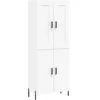 Image de vidaXL Buffet Haut Blanc 69,5x34x180 cm Bois d'ingénierie
