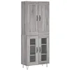 Image de vidaXL Buffet Haut, Armoire de Rangement avec Pieds, Meuble de Rangement, Organisateur Salon Salle de Séjour, Sonoma Gris Bois d'Ingénierie