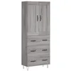 Image de vidaXL Buffet Haut, Armoire de Rangement avec Pieds, Meuble de Rangement, Organisateur Salon Salle de Séjour, Industriel, Sonoma Gris Bois d'Ingénierie