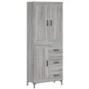 Image de vidaXL Buffet Haut, Armoire de Rangement avec Pieds, Meuble de Rangement, Organisateur Salon Salle de Séjour, Industriel, Sonoma Gris Bois d'Ingénierie