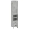 Image de vidaXL Buffet Haut, Armoire de Rangement avec Pieds, Meuble de Rangement, Organisateur Salon Salle de Séjour, Moderne, Gris Béton Bois d'Ingénierie