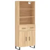 Image de vidaXL Buffet Haut, Armoire de Rangement avec Pieds, Meuble de Rangement, Organisateur Salon Salle de Séjour, Moderne, Chêne Sonoma Bois d'Ingénierie