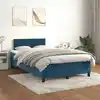 Image de vidaXL Sommier à lattes de lit et matelas Bleu foncé 120x200cm Velours
