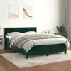 Image de vidaXL Sommier à lattes de lit et matelas Vert foncé 140x190cm Velours