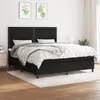 Image de vidaXL Sommier à lattes de lit avec matelas Noir 160x200 cm Tissu