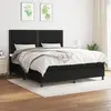 Image de vidaXL Sommier à lattes de lit avec matelas Noir 180x200 cm Tissu