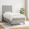 Image de vidaXL Sommier à lattes de lit avec matelas Gris clair 80x200 cm Tissu