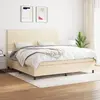 Image de vidaXL Sommier à lattes de lit avec matelas Crème 200x200 cm Tissu