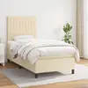 Image de vidaXL Sommier à lattes de lit avec matelas Crème 80x200 cm Tissu