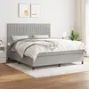 Image de vidaXL Sommier à lattes de lit avec matelas Gris clair 160x200cm Tissu