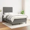 Image de vidaXL Sommier à lattes de lit avec matelas Gris foncé 120x200cm Tissu