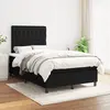 Image de vidaXL Sommier à lattes de lit avec matelas Noir 120x200 cm Tissu