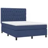 Image de vidaXL Sommier à Lattes de lit avec Matelas Bleu 140x190 cm Tissu