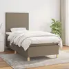 Image de vidaXL Sommier à lattes de lit avec matelas Taupe 90x200 cm Tissu